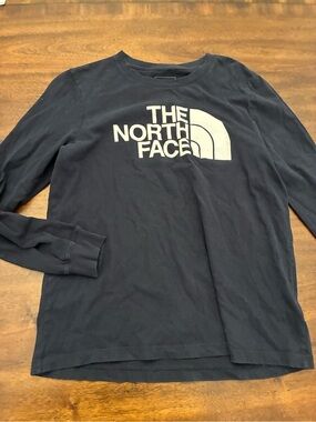 The North Face T-Shirt Long Sleeve Women’s Medium Navy Blue Logo